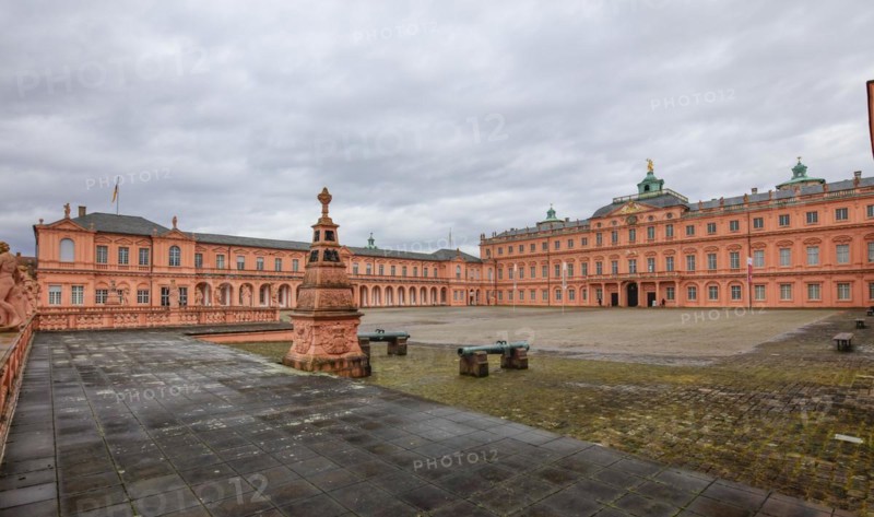 Court of honour baroque three-winged complex Rastatt Palace, former residence of the Margraves of Baden-Baden, Rastatt, Baden-Wuerttemberg, Germany, Europe