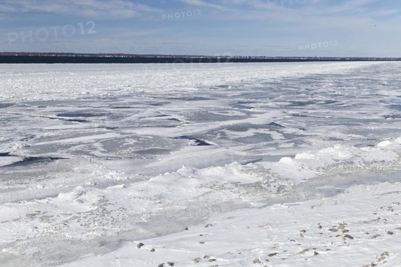 Winter, pack ice in the Saint Lawrence River, Province of Quebec, Canada, North America