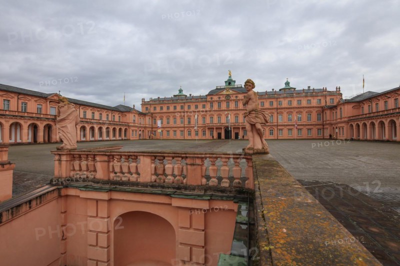 Court of honour baroque three-winged complex Rastatt Palace, former residence of the Margraves of Baden-Baden, Rastatt, Baden-Wuerttemberg, Germany, Europe