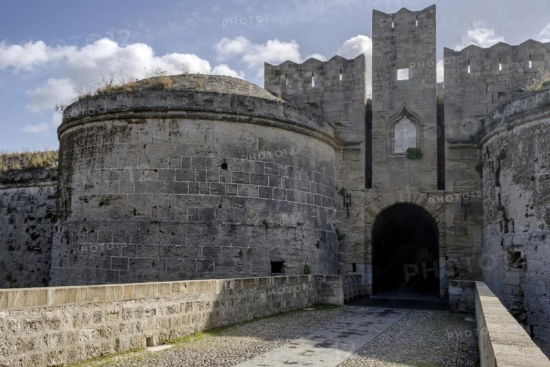 Amboise Gate by the Outer City Wall, Rhodes Town, Rhodes, Greece, Europe