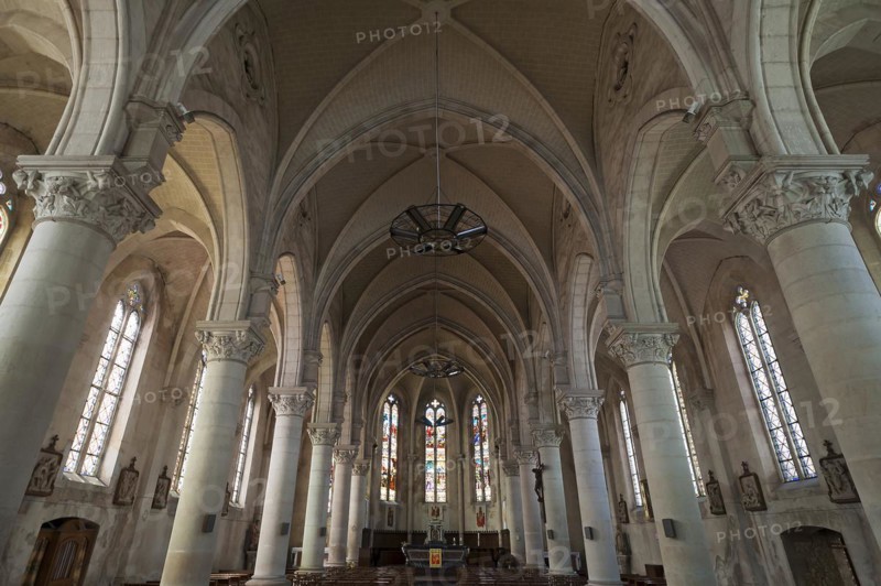 Interior of St Michael's in Saint Michel en l'Herm, Vandee, France, Europe