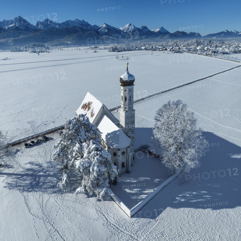 Pilgrimage church of St Coloman near Schwangau, Allgaeu, Swabia, Bavaria, Germany, Schwangau, Ostallgaeu, Bavaria, Germany, Europe