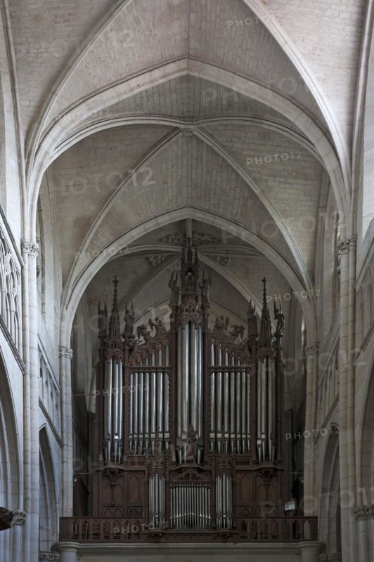 Organ made in 1852-55, Notre Dame de l'Assomption Cathedral, Lucon, Vendee, France, Europe