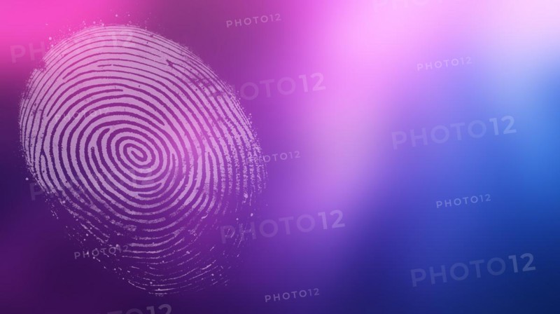 Abstract of fingerprint on gradation. generative AI, AI generated