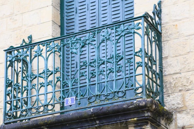 Window railings and balconies on residential buildings designed by Hector Guimard in the Art Nouveau style and produced in the municipal metal foundry Fonderies de Saint-Dizier, Saint-Dizier, Haute-Marne department, Grand Est region, France, Europe