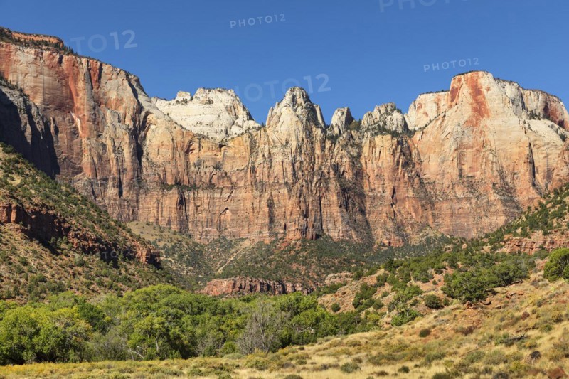 The West Temple, Zion National Park, Colorado Plateau, Utah, USA, Zion National Park, Utah, USA, North America