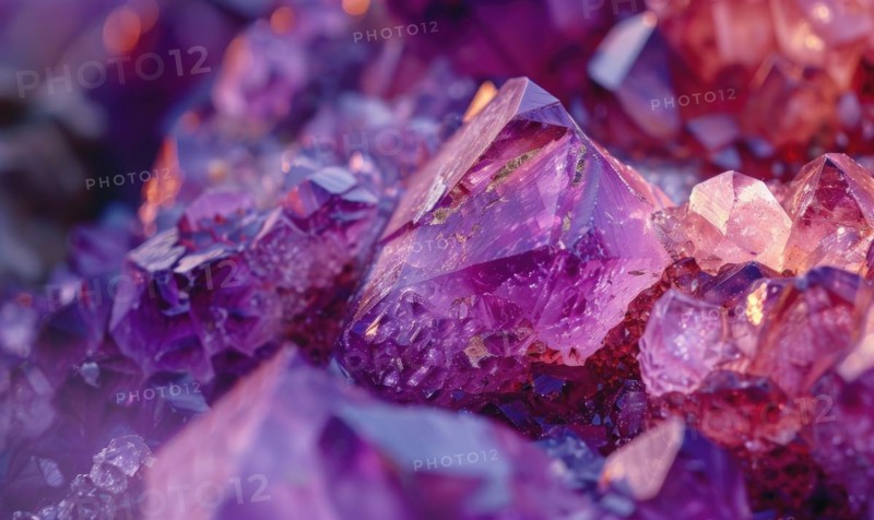 Natural texture of raw amethyst gemstones AI generated