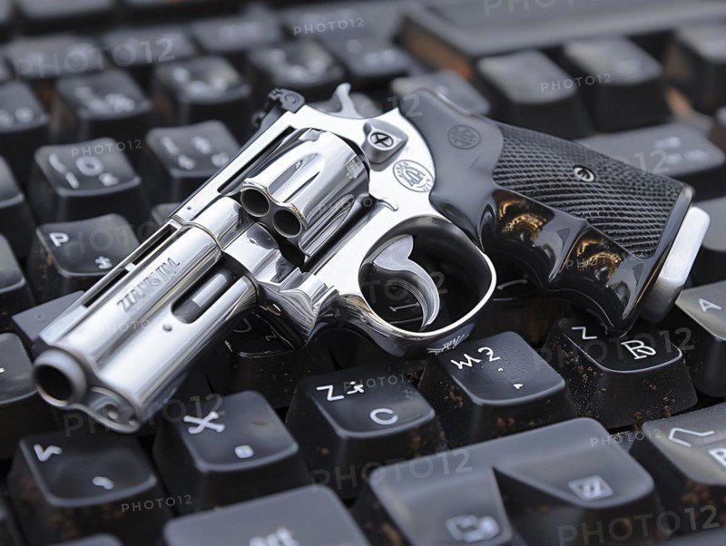 Hunting weapon, revolver, sporting weapon, AI generated