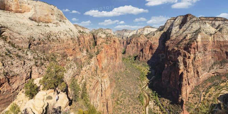 View of Zion Canyon from Angels Landing, Zion National Park, Colorado Plateau, Utah, USA, Zion National Park, Utah, USA, North America