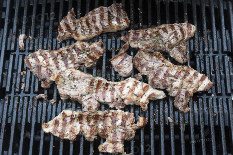 Lamb chop on a gas grill, France, Europe