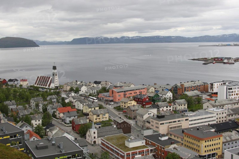 View of Hammerfest, Northern Norway, Scandinavia