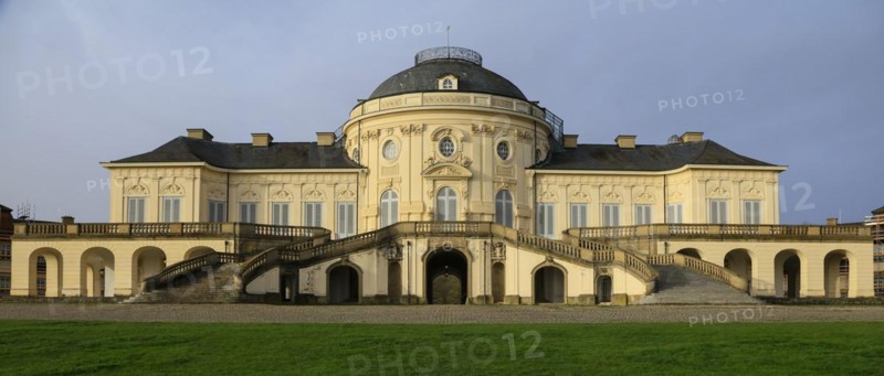 Rococo-style hunting and pleasure palace Schloss Solitude, built by Duke Carl Eugen von Wuerttemberg, Stuttgart, Baden-Wuerttemberg, Germany, Europe