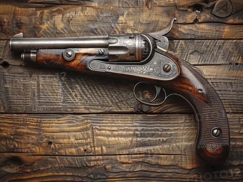 Hunting weapon, revolver, sporting weapon, AI generated