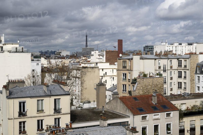Residential buildings in Montparnasse, Eiffel Tower, Paris, France, Europe
