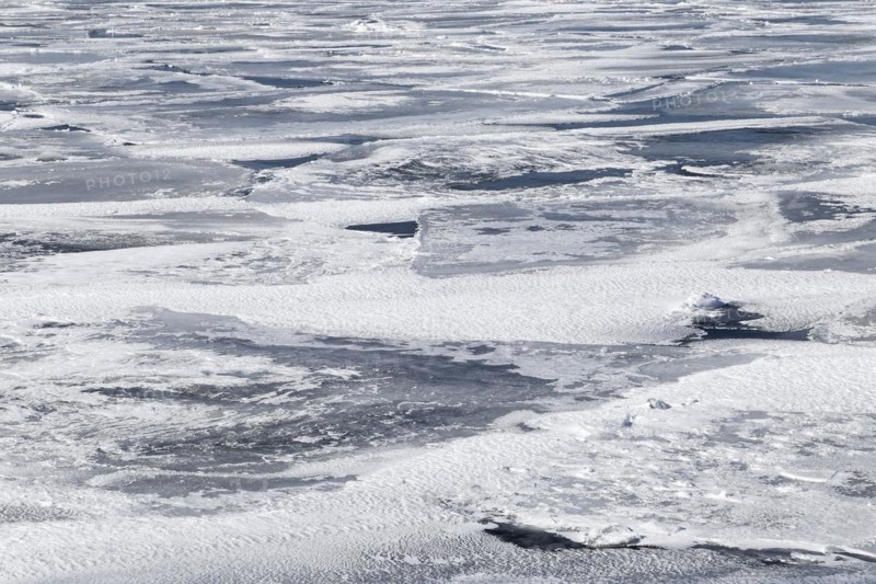 Winter, pack ice in the Saint Lawrence River, Province of Quebec, Canada, North America