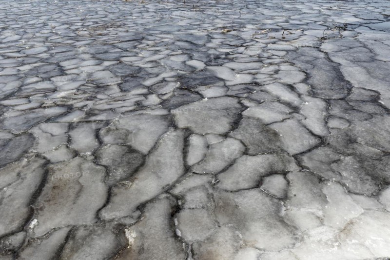 Winter, ice pattern formation, Chateauguay River, Province of Quebec, Canada, North America