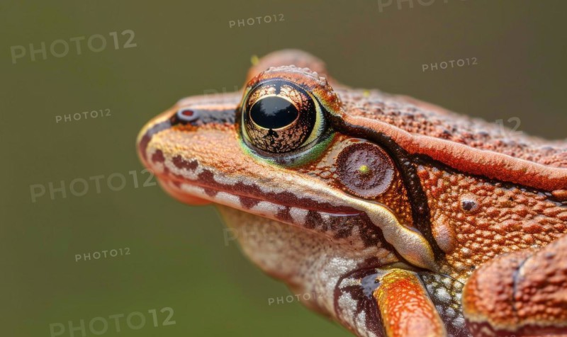 Close-up portrait of a Rana arvalis in profile AI generated