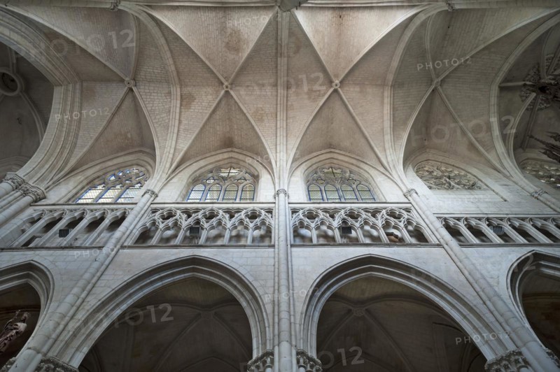 13th century nave, Notre Dame de l'Assomption Cathedral, Lucon, Vendee, France, Europe