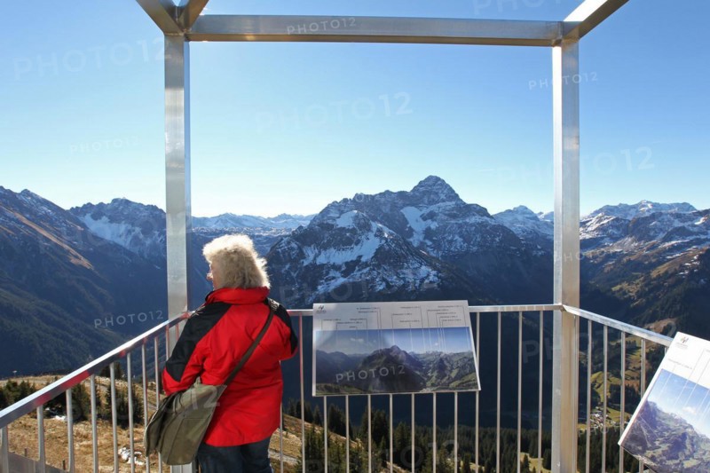 View from the Walmendinger Horn in Kleinwalsertal to the Grosser Widderstein in Vorarlberg, Austria, Europe