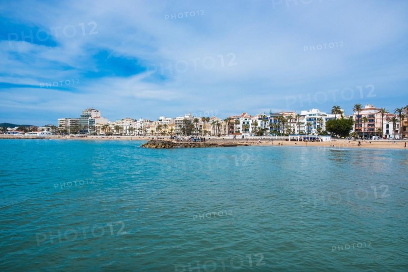 Beach and promenade in Sitges, Spain, Europe
