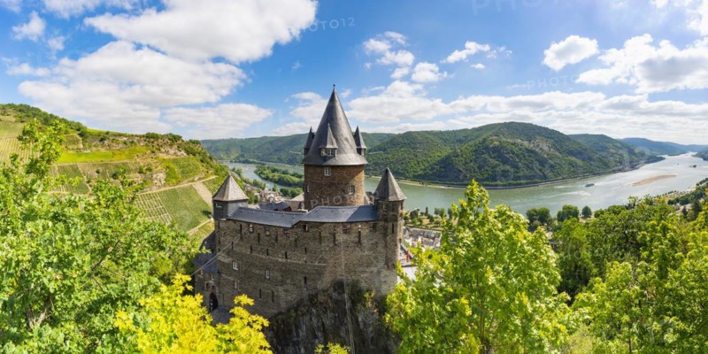 Stahleck Castle Youth Hostel, Stahleck Youth Castle, Bacharach am Rhein, UNESCO World Heritage Cultural Landscape Upper Middle Rhine Valley, World Heritage Site, Rhineland-Palatinate, Germany, Europe