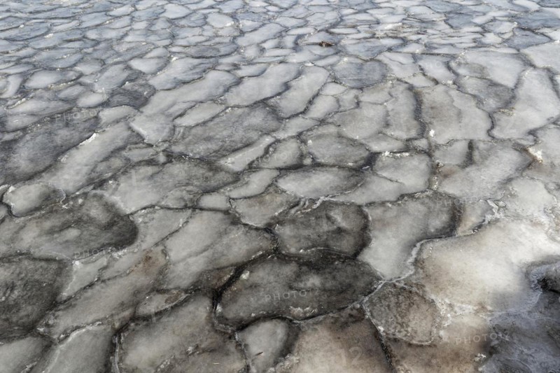 Winter, ice pattern formation, Chateauguay River, Province of Quebec, Canada, North America