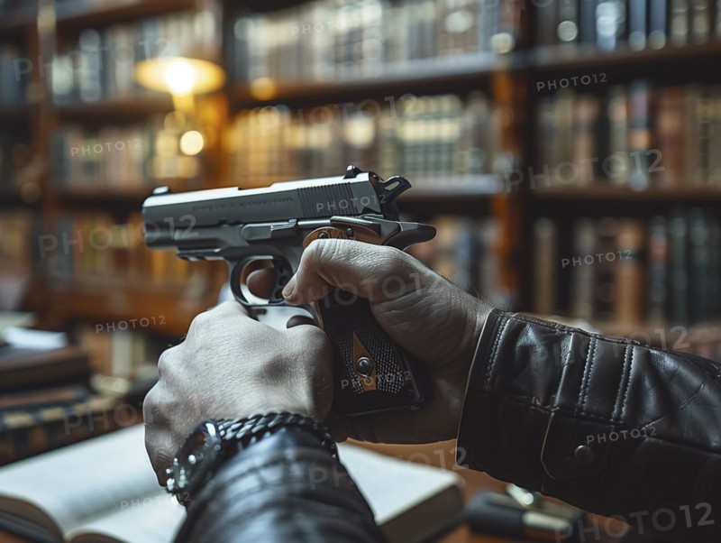 Hunting weapon, revolver, sporting weapon, AI generated