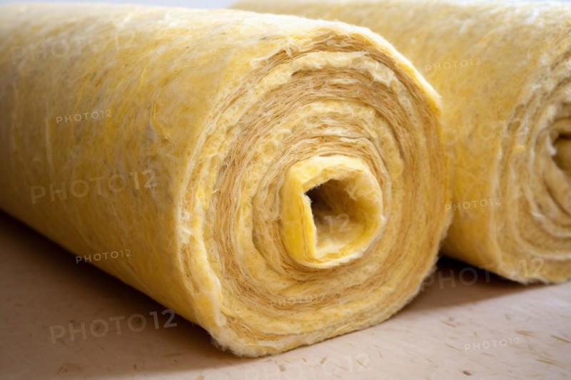 Mineral wool rollls. KI generiert, generiert, AI generated