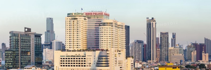 Panorama from Golden Mount, skyline of Bangkok, Thailand, Asia