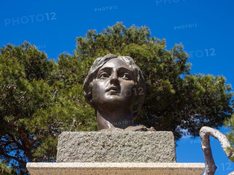 Monument, Anita, Donna Costanza, detail, Maddalena, Isola La Maddalena, Sardinia, Italy, Europe