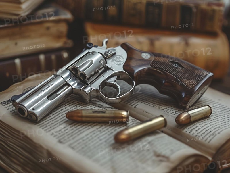 Hunting weapon, revolver, sporting weapon, AI generated