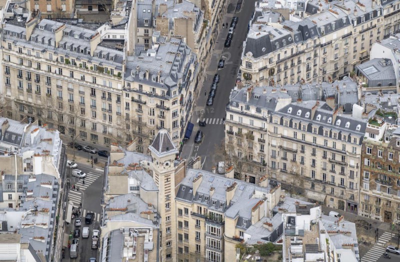 View of Belle Epoque houses from the Eiffel Tower, Paris, Ile-de-France, France, Europe