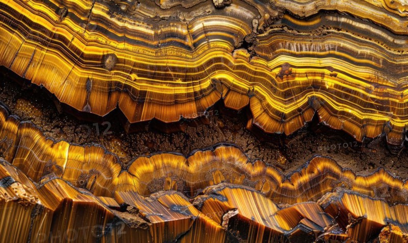 Background adorned with the organic texture of raw tiger's eye semi-gemstones AI generated