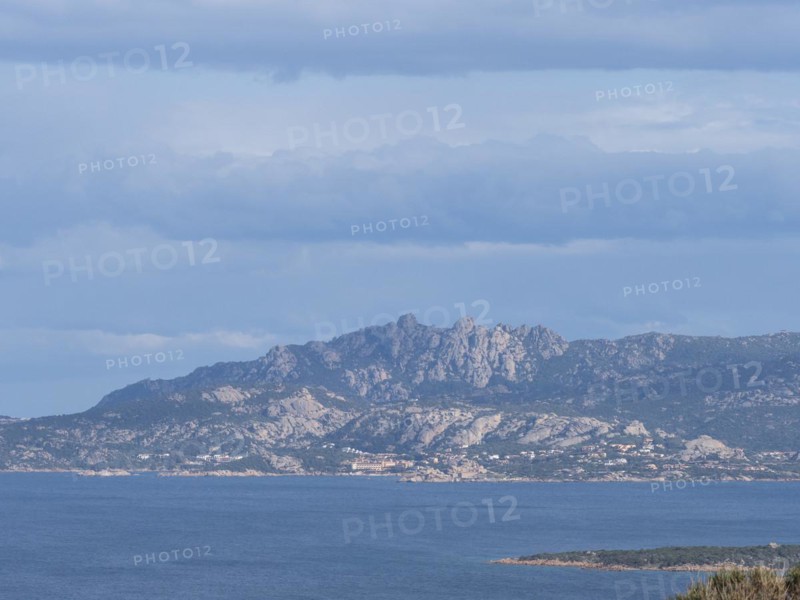 View of the mountainous coast near La Maddalena, granite rocks, near Palau, Sardinia, Italy, Europe
