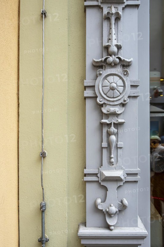 Ornamentation on historical architecture in the city centre of Weimar, Thuringia, Germany, Europe