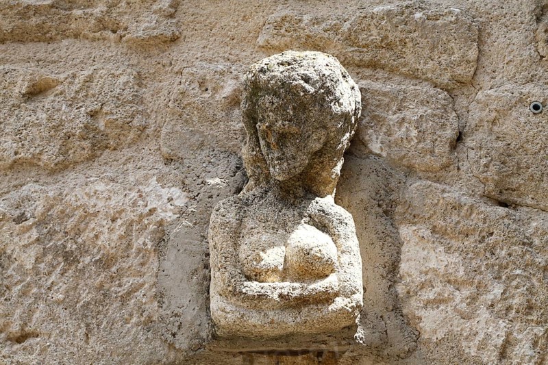 Detail on a house in Curcuron, Luberon, Vaucluse, Provence, Southern France