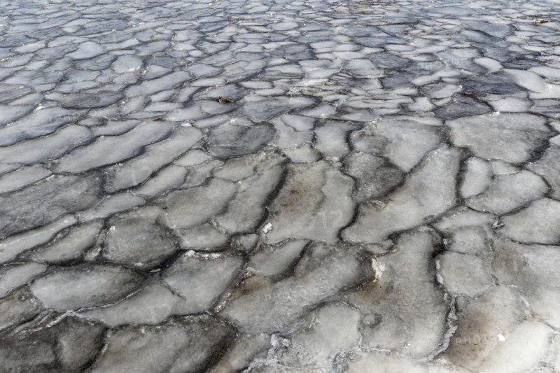 Winter, ice pattern formation, Chateauguay River, Province of Quebec, Canada, North America