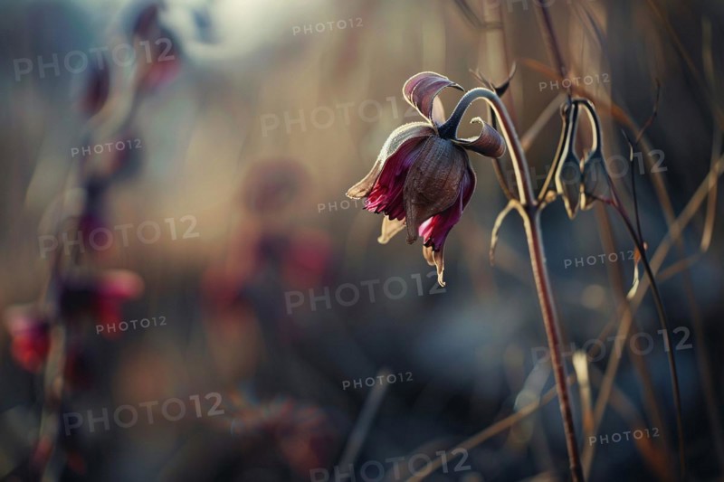 Close up of withered dry flower. KI generiert, generiert, AI generated