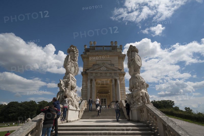 Side portal of the Gloriette, built in 1775, Schoenbrunn Palace Park, Schoenbrunn, Vienna, Austria, Europe