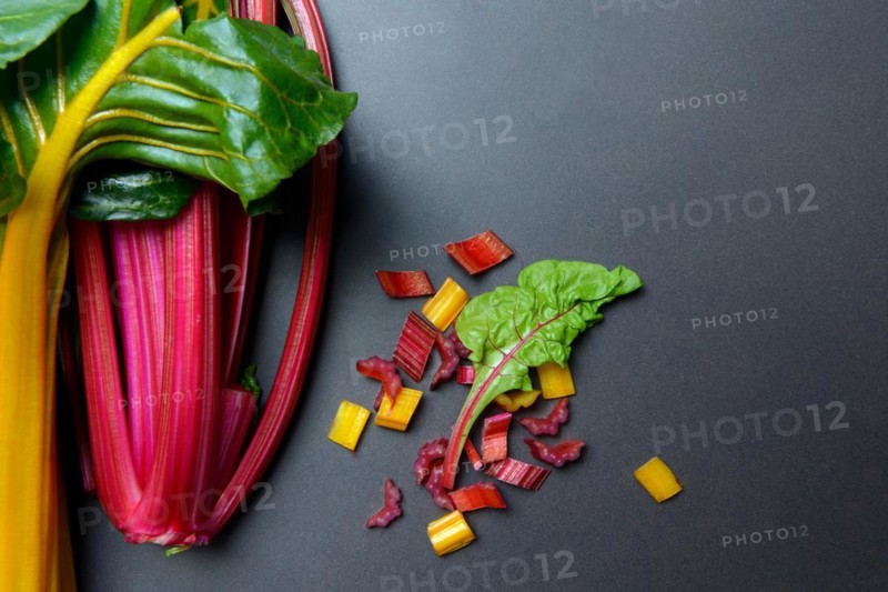 Swiss chard, chopped stems, Beta vulgaris