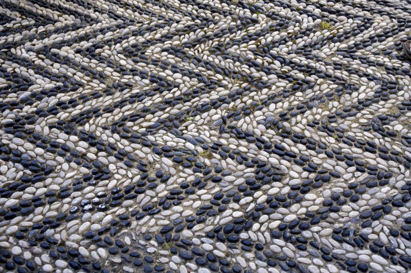 Pebble pavement, background, texture, Symi Island, Greece, Europe