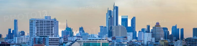 Panorama from Golden Mount, skyline of Bangkok, Thailand, Asia
