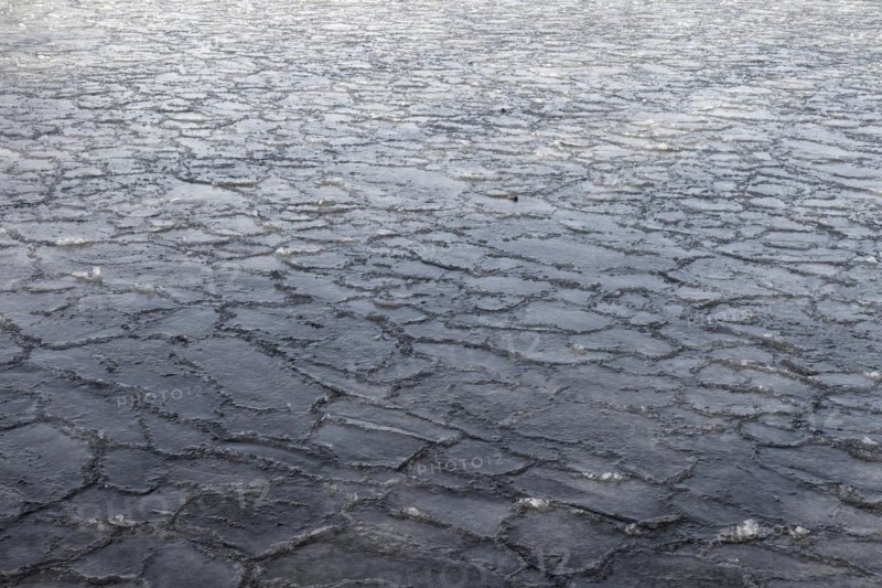 Winter, ice pattern formation, Chateauguay River, Province of Quebec, Canada, North America