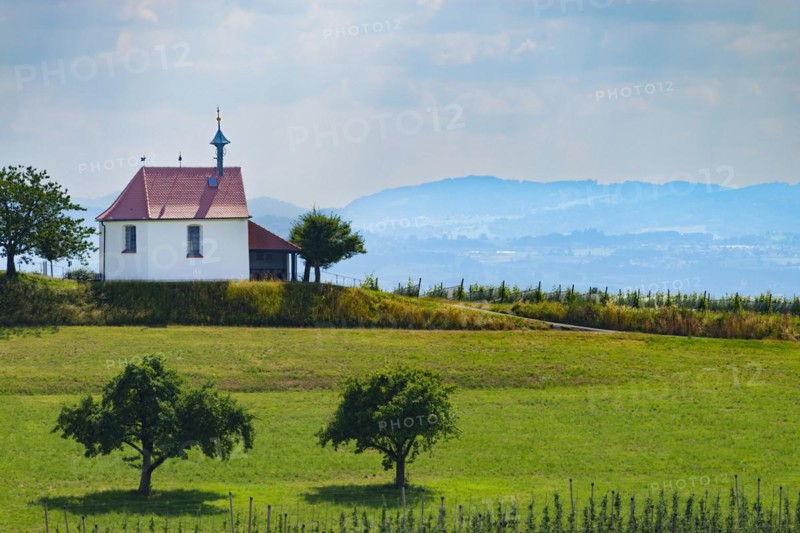 St Anthony's Chapel, Selmnau, near moated castle, Lake Constance, Swabia, Bavaria, Germany Europe