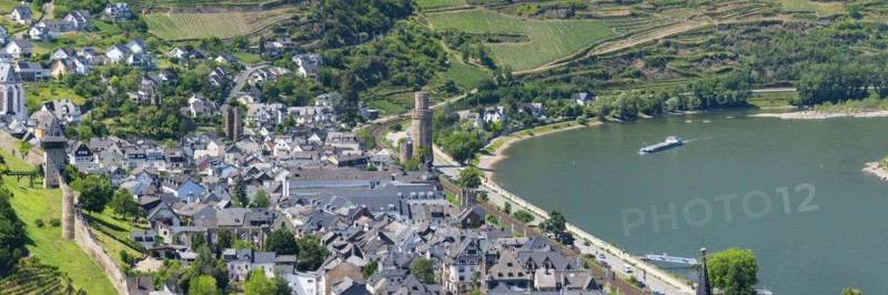 Panorama of Oberwesel, Unesco World Heritage Site Upper Middle Rhine Valley, Rhineland-Palatinate, Germany, Europe