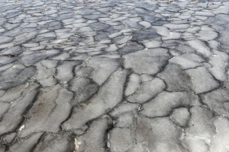 Winter, ice pattern formation, Chateauguay River, Province of Quebec, Canada, North America