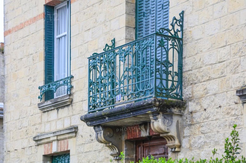 Window railings and balconies on residential buildings designed by Hector Guimard in the Art Nouveau style and produced in the municipal metal foundry Fonderies de Saint-Dizier, Saint-Dizier, Haute-Marne department, Grand Est region, France, Europe