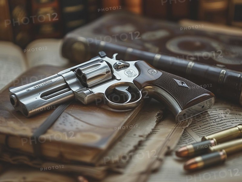 Hunting weapon, revolver, sporting weapon, AI generated