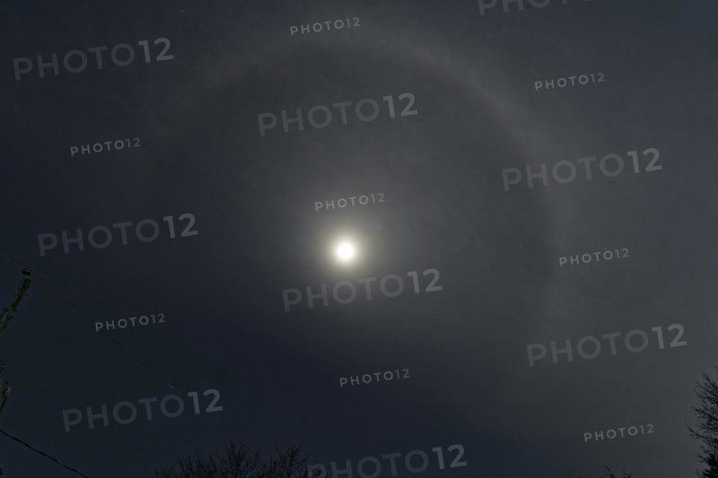 Nature, astronomy, halo during the total solar eclipse 2024, Province of Quebec, Canada, North America