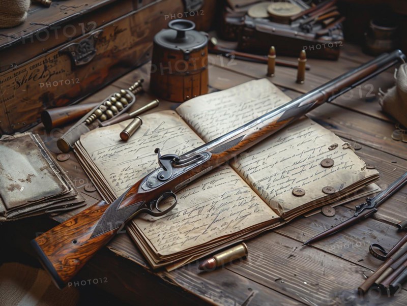 Hunting rifle, sporting rifle, AI generated